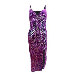 SHO Women's Sequined Midi Dress (S, Hot Pink)